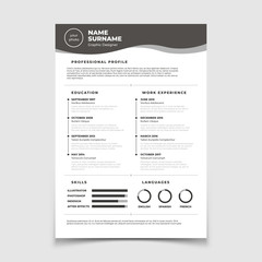 Cv resume. Document for employment interview. Vector business design template. Resume for interview in company corporate illustration