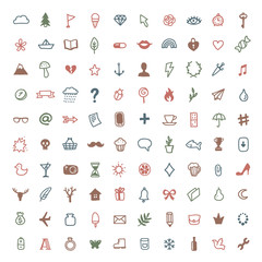 Set of hand drawn  icons for design and  infographic