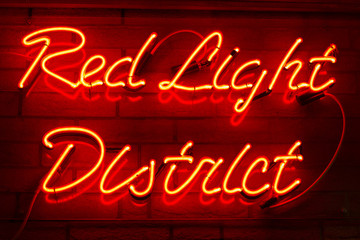 Red Light District glow sign