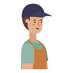 man gardener with apron avatar character