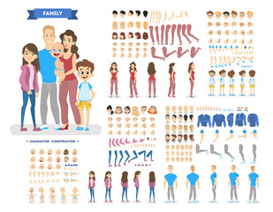 Big family character set for the animation