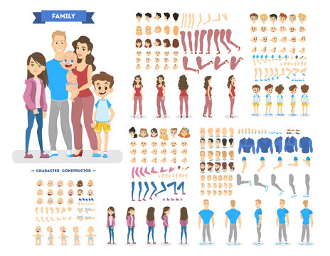 Big Family Character Set For The Animation