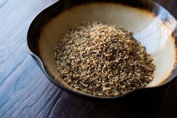Dried Elderflower (Sambucus) / Dry Elderberry in Ceramic Bowl.