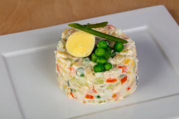 Traditional Russian salad