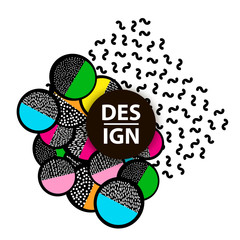 Background with colorful geometric figures.