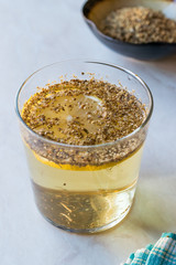 Elderflower Syrup with Lemon and Dried Elderberries
