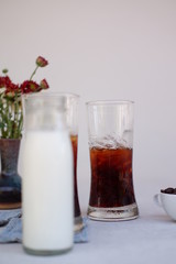Iced coffee with milk