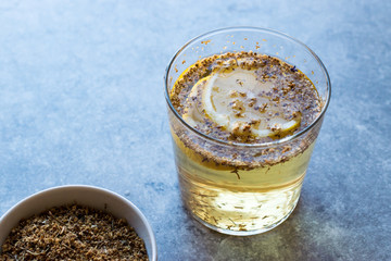Elderflower Syrup with Lemon and Dried Elderberries