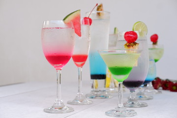 colorful summer drinks and cocktails