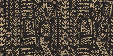 Tribal pattern vector. Seamless ethnic handmade with stripes vector illustration.