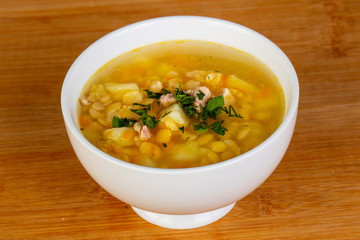 Pea soup with meat