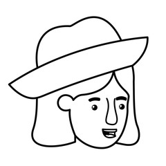 head of woman with hat avatar character
