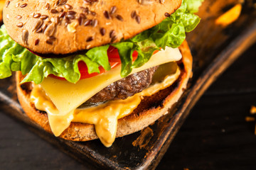 Delicious grilled burgers