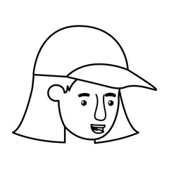 head of woman with cap avatar character