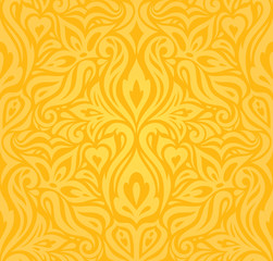 Yellow colorful floral wallpaper background  floral pattern fashion decoartive trendy design