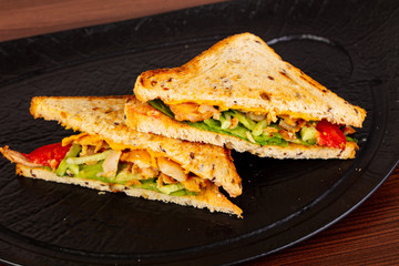 Club sandwich with chicken