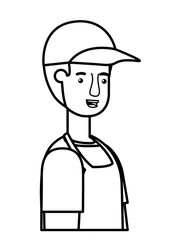 man gardener with apron avatar character