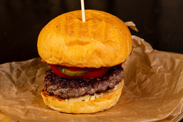 Tasty homemade burger