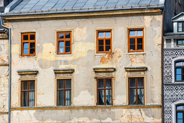 Historic center of the old town in Lublin, Poland.