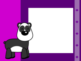cute plush panda bear cartoon picture frame background in vector format