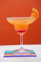 summer margarita cocktail on wood table