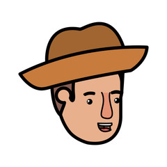 head of man with hat avatar character