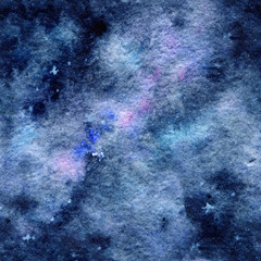 Abstract galaxy watercolor seamless pattern texture.