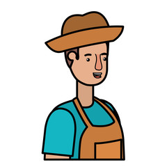 man gardener with apron avatar character