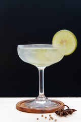 daiquiri cocktail on wooden background