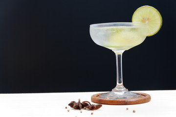 daiquiri cocktail on wooden background