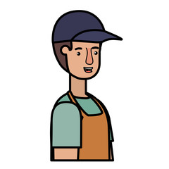 man gardener with apron avatar character