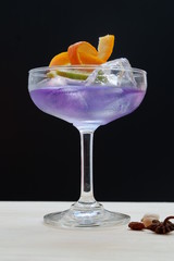 blue daiquiri cocktail on wooden