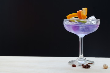 blue daiquiri cocktail on wooden