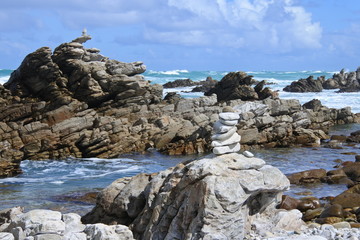 Steintürme am Kap Agulhas - dem südlichsten Punkt Afrikas