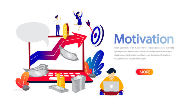 Motivation horizontal banner for your website illustration