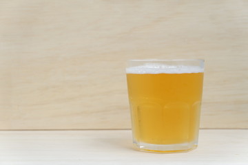 beer on wooden table
