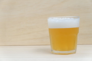 beer on wooden table