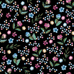 Delicate Magnolia and tea rose. Vector seamless pattern. Cute floral background for textile, design, book and diary covers, wallpapers, print, gift packaging and scrapbook