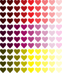 Watercolor vector hearts