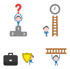 Vector illustration businessman character set