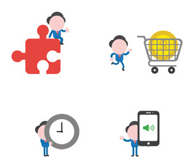 Vector illustration businessman character set