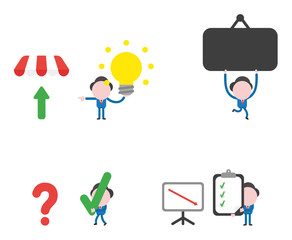 Vector illustration businessman character set