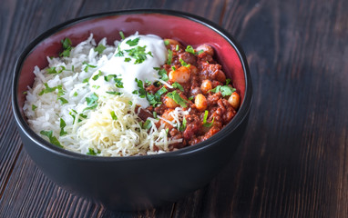 Bowl of chili con carne