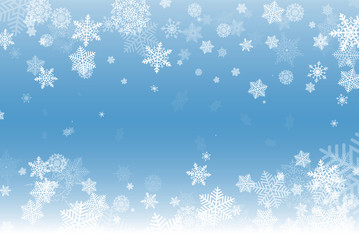 Naklejka na ściany i meble a blue background with white snowflakes