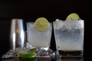 fresh lime juice on table