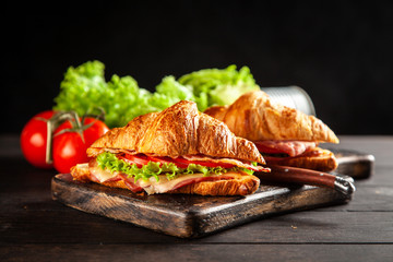 Classic BLT croissant sandwiches