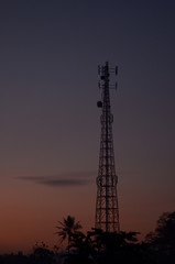 Naklejka premium tower at sunset