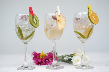 gin tonic cocktail and copy space