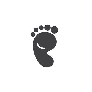 Baby footprint vector icon. filled flat sign for mobile concept and web design. Baby feet simple solid icon. Symbol, logo illustration. Pixel perfect vector graphics