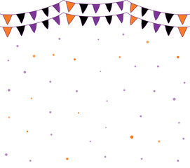 Cute vector background with party bunting flags and dots for Halloween kids designs